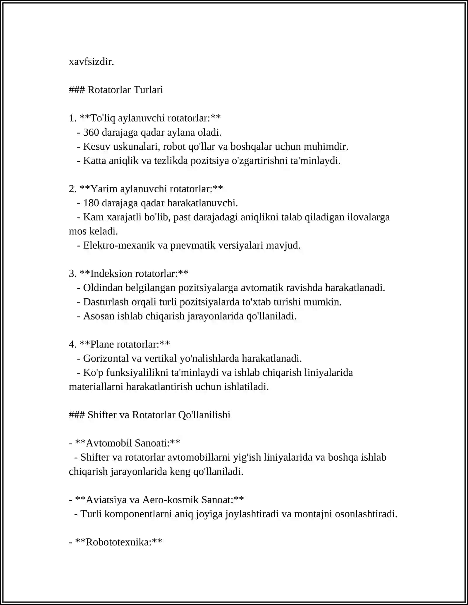 SHIFTERLAR VA ROTATORLARLAR: APPARAT DARAJASIDA SONLARNI KO'PAYTIRISH VA BO'LISH UCHUN ISHLATILISHI 4