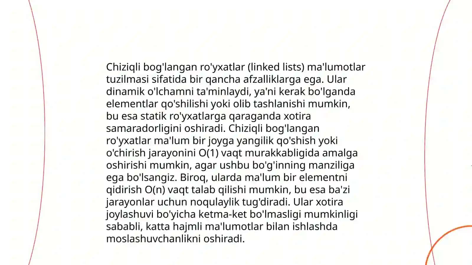 Chiziqli bog'langan ro'yxatlar bilan ishlash algoritmlari va dasturlarini tuzish 4