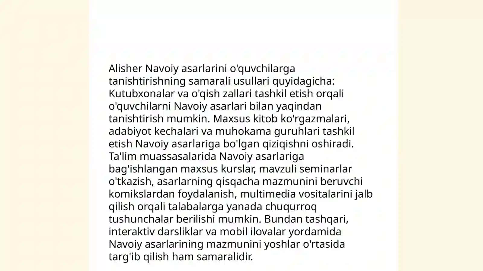 Boshlangʻich taʼlimda Alisher Navoiy asarlarini oʻqitish usullari fanining maqsad va vazifalari 4