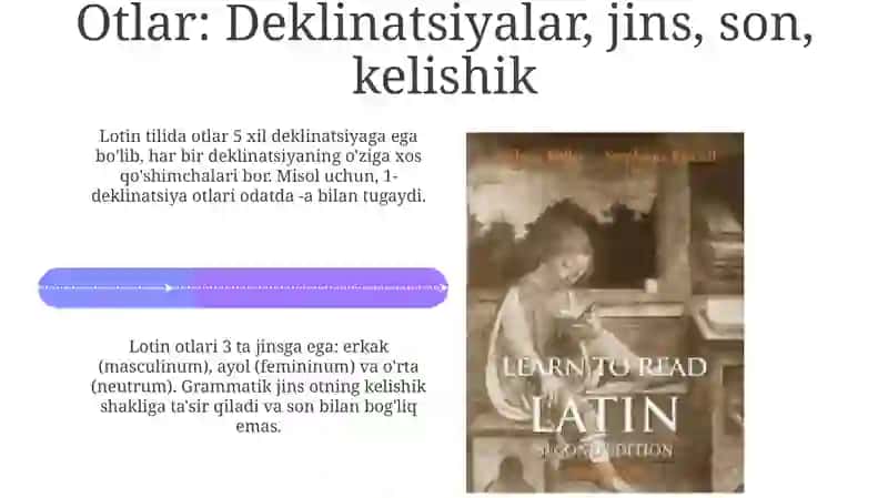 Lotin tilidagi grammatik kategoriyalar 4