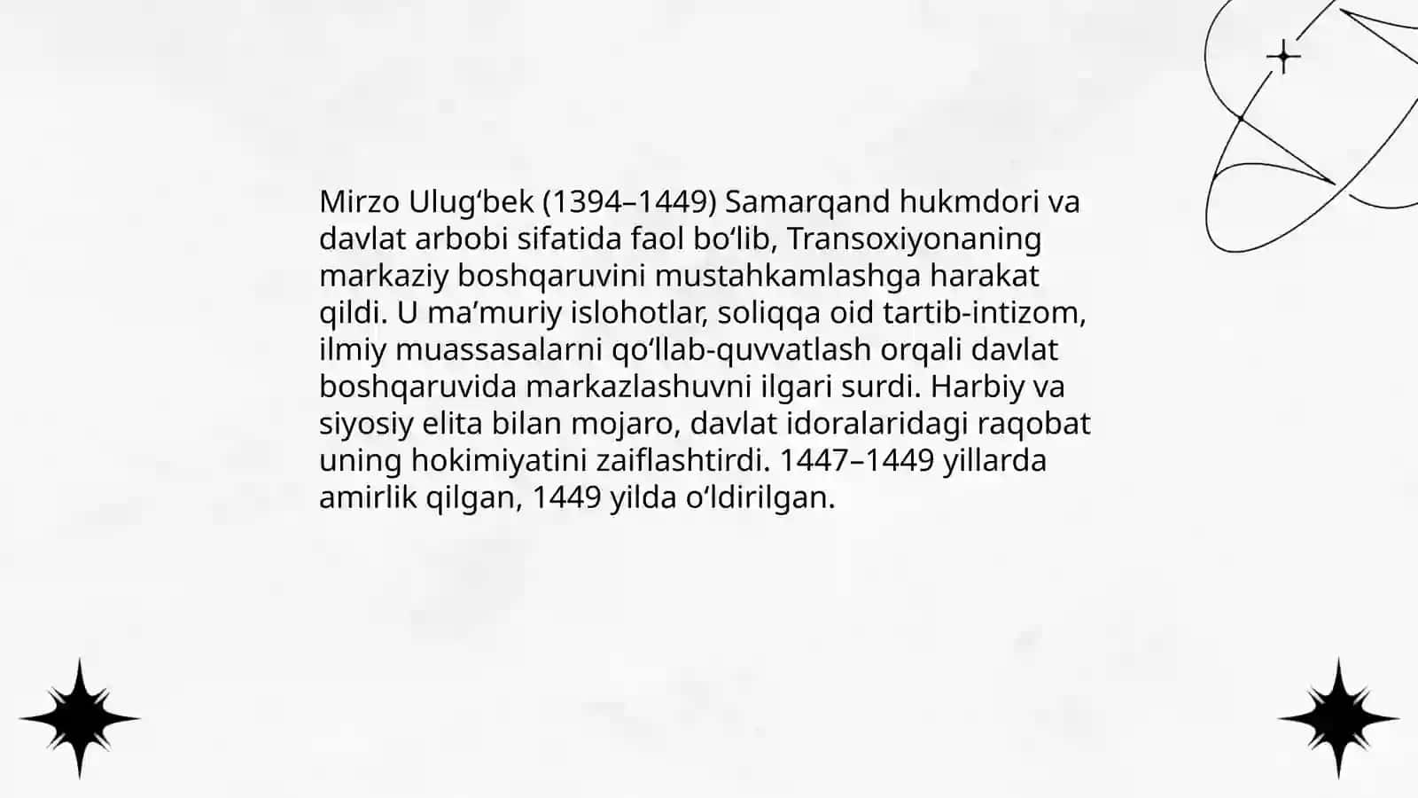 Mirzo Ulugʻbek davlat arbobi va buyuk olim 4