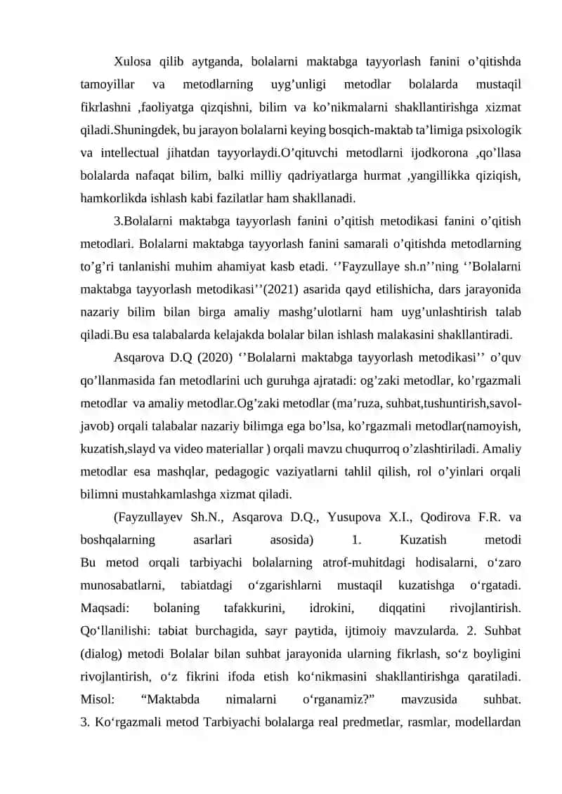 Bolalarni maktabga tayyorlash fanini o’qitish metodikasi 4
