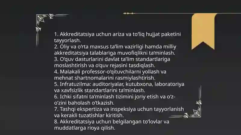 Xususiy unversitet ochish uchun nimalar qilish kerak 4