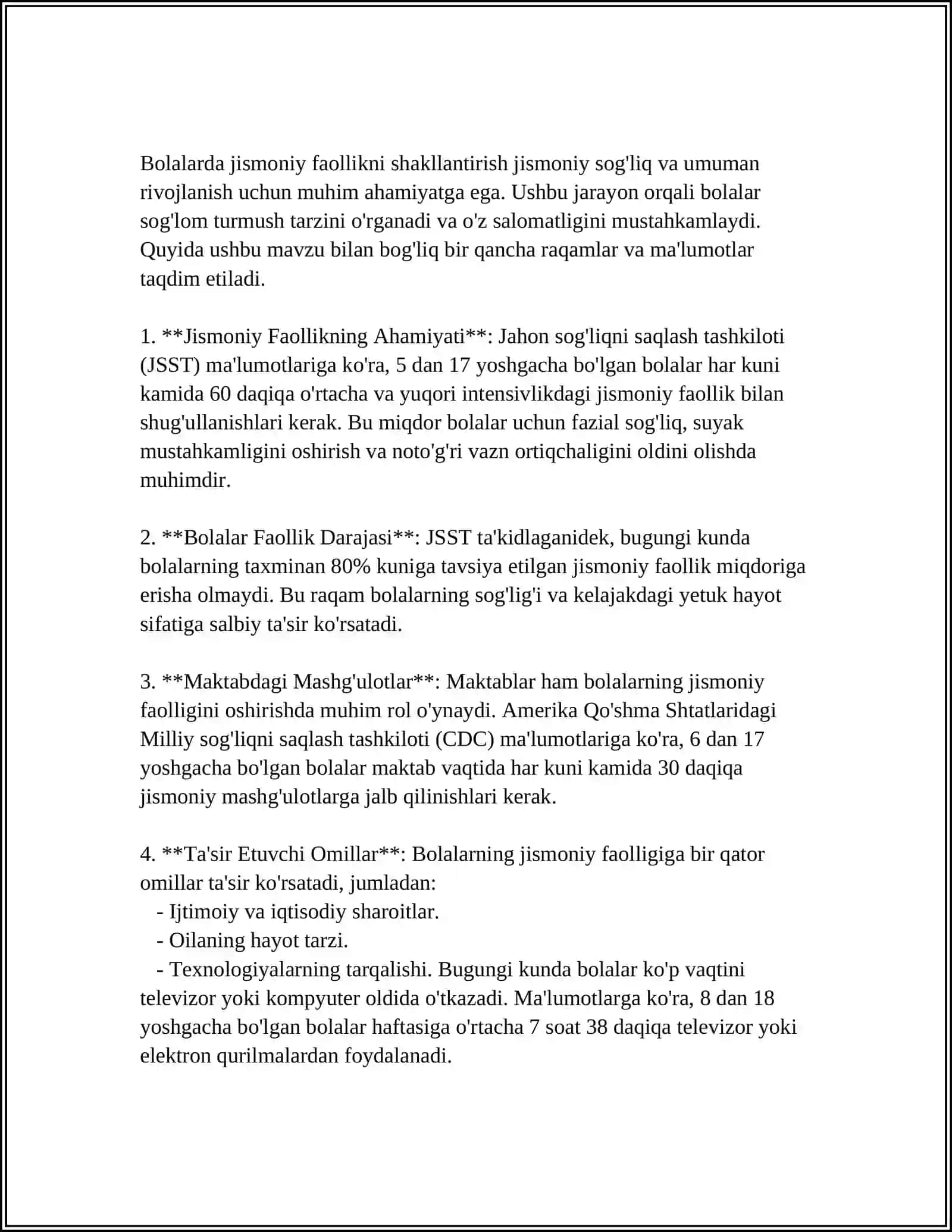 MAKTABGACHA TAʼLIMGA QOʻYILADIGAN DAVLAT TALABLARINING JISMONIY RIVOJLANTIRISH VA MADANIY GIGIYENIK KOʻNIKMALARINI SHAKLLANTIRISH SOHASI 4