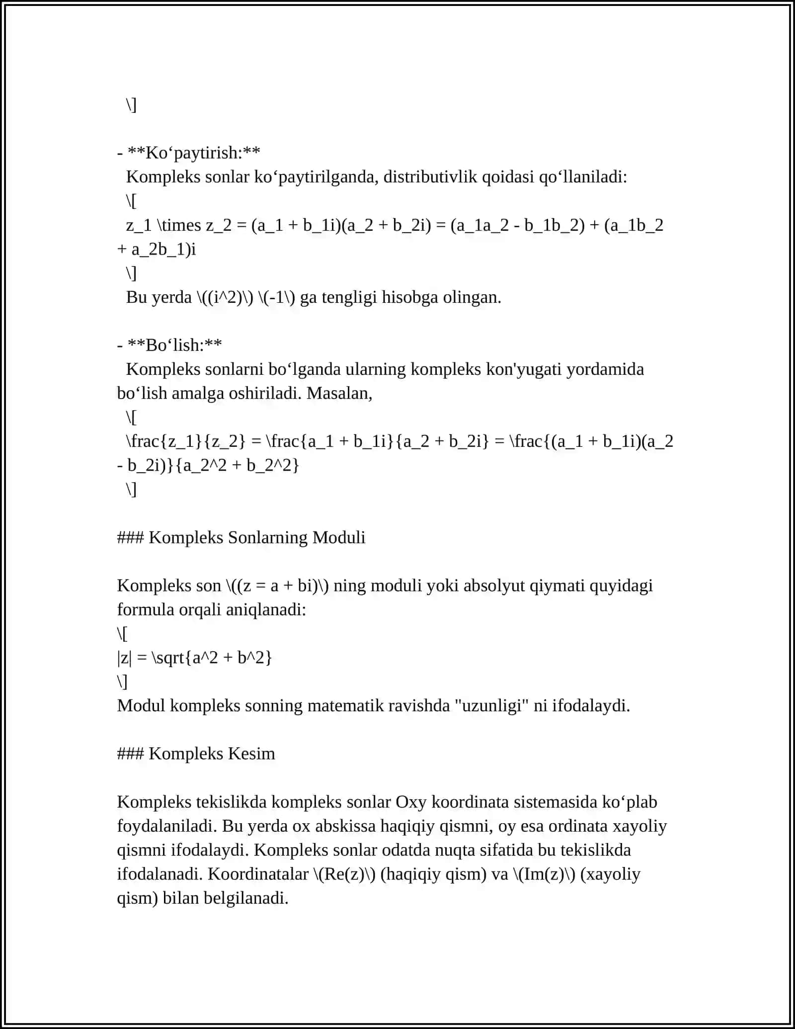 KOMPLEKS SONLARDAN ILDIZ CHIQARISH 4