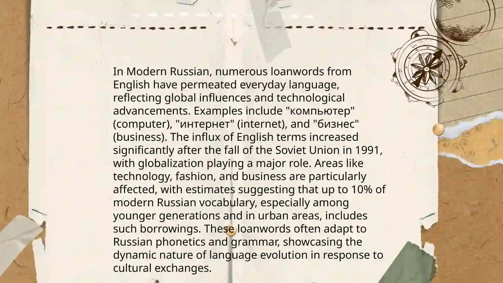 The influence of English on Madem Russian Vocobulary - Tangirova sevara 4