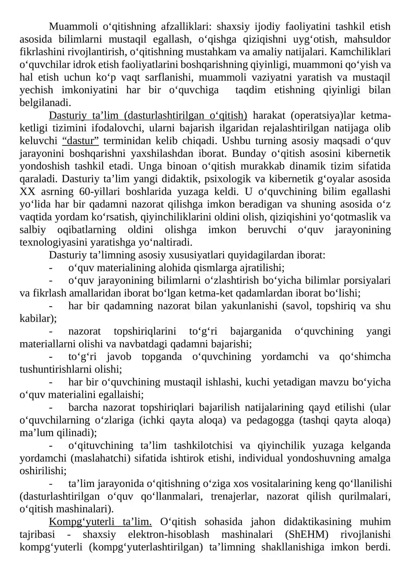 Ta’limni tashkil etish shakllari. Dars ta’limni tashkil etishning asosiy shakli sifatida 4