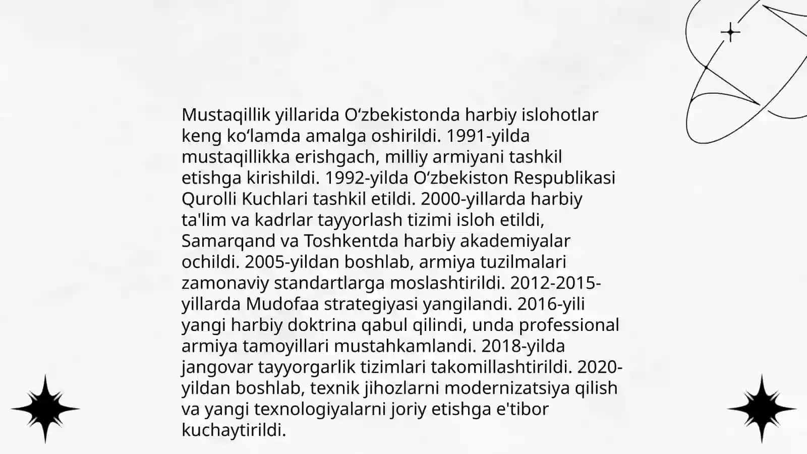 O'zbekiston Milliy Armiyasining shakllanishi va harbiy islohatlar 4