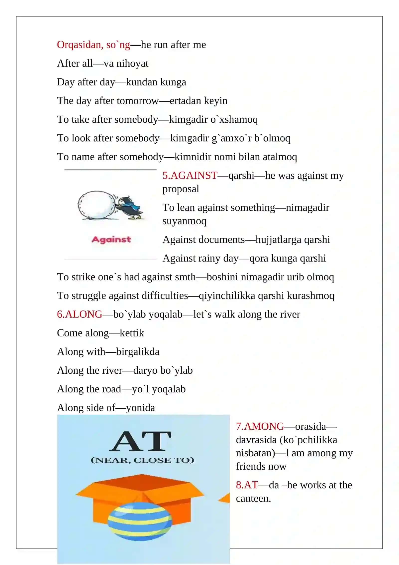 PREPOSITIONS AND PREPOSITIONAL COMBINATIONS 4