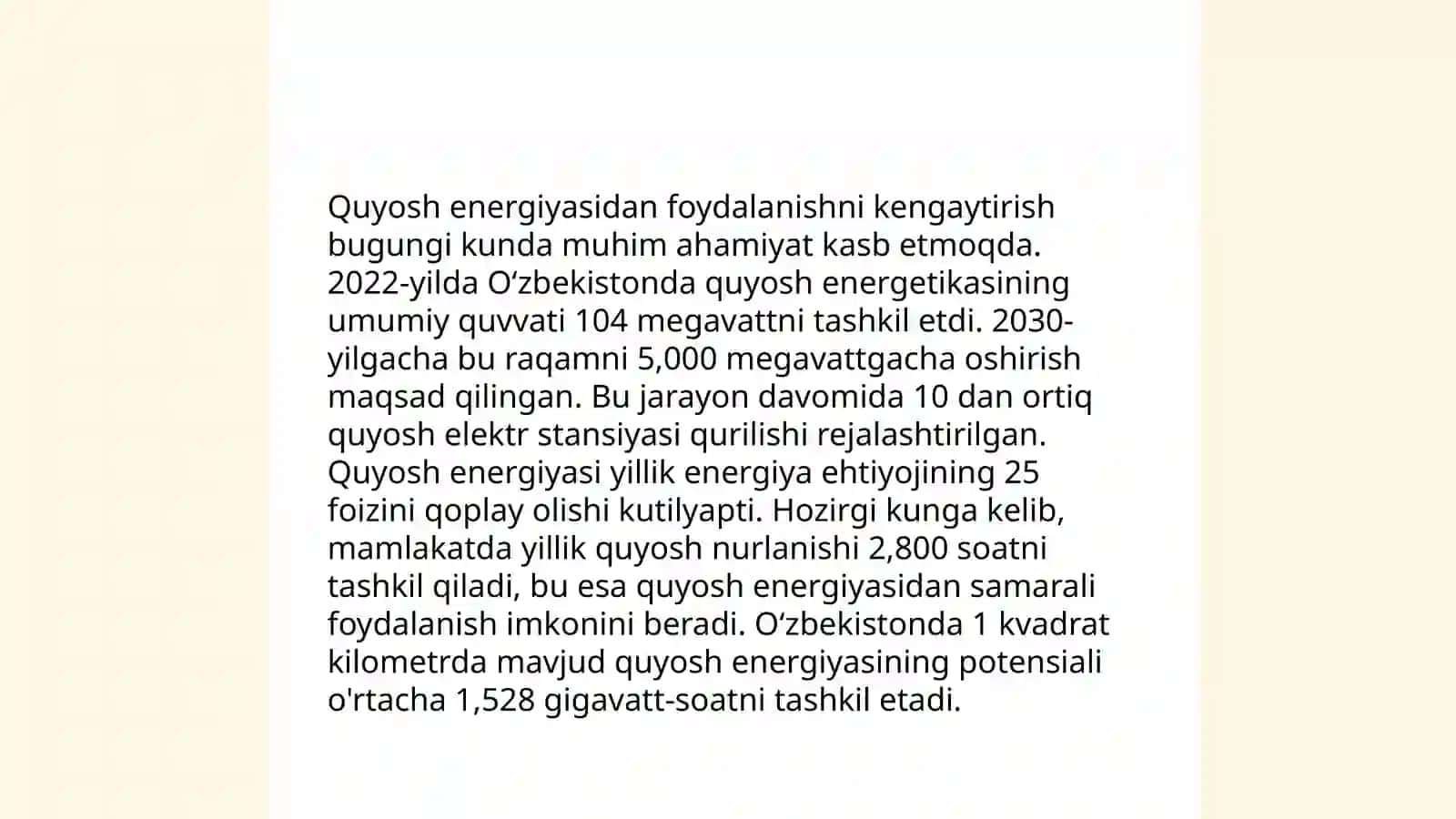 O‘zbekiston elektr energetika sohasining rivojlanish istiqbollari 4