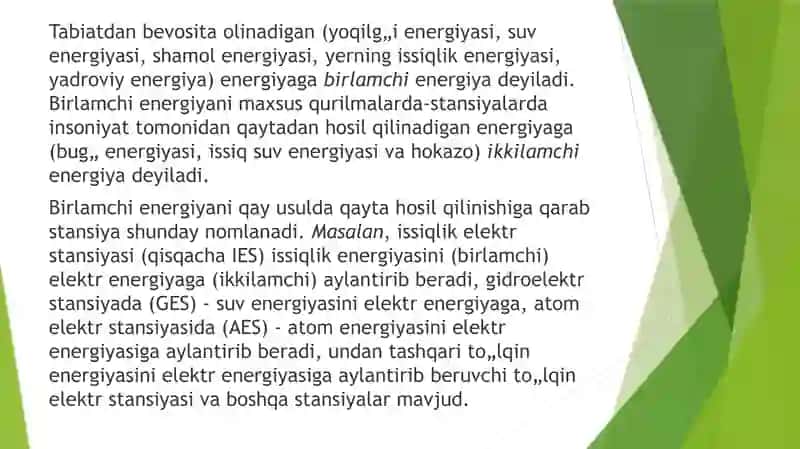 ENERGETIKA ZAXIRALARIDAN FOYDALANISH JARAYONLARI 4