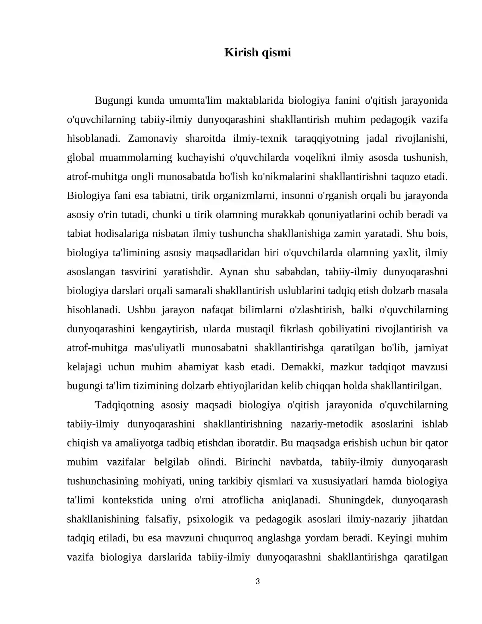 Biologiyani oʻqitishda oʻquvchilarning tabiiy- ilmiy dunyoqarashini shakllantirish 4