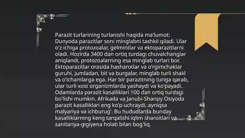 Parazitizmning va transmissiv tibiiy manbali kasalliklarning biologik asoslari.Tibbiy protozoloogiya by Isokova Ozoda 4