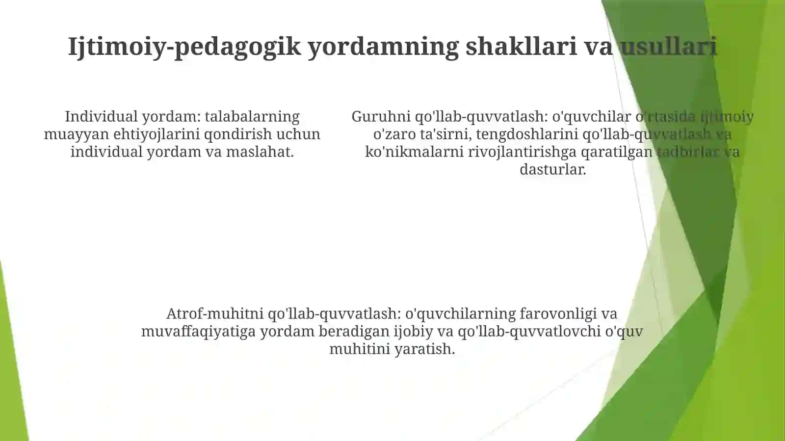 Kasb Hunar Maktabi OʻQuvchilarini Ijtimoiy- Pedagogik QoʻLlab- Quvvatlash 4