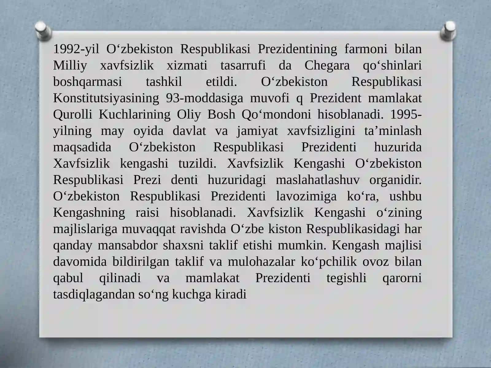 Mamlakatimizda tinchlik va barqarorlikning ta’minlanishi 4