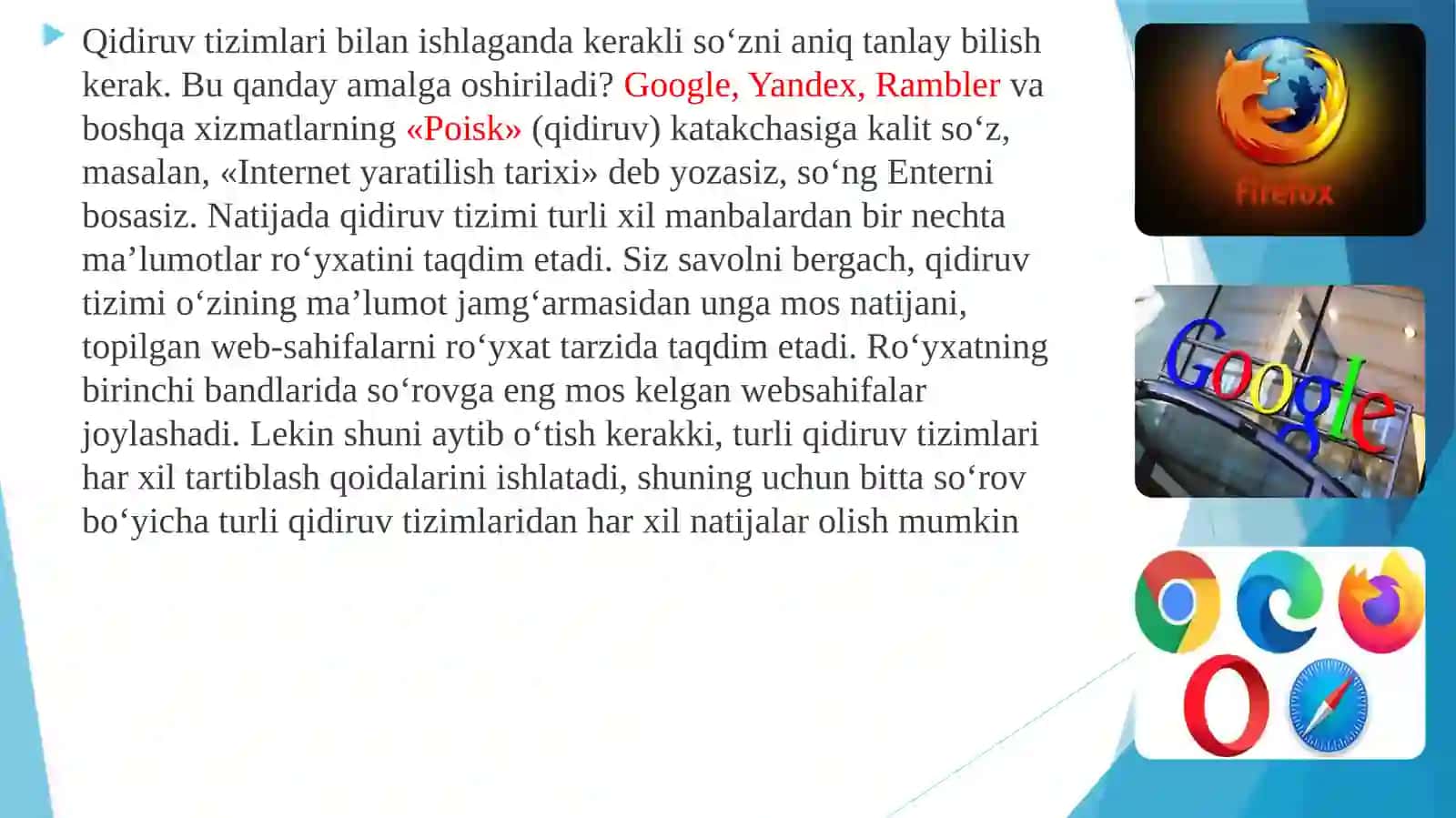 Internet qidiruv tizimida axborotlar qidirish va tanlangan axborotlarni olish 4