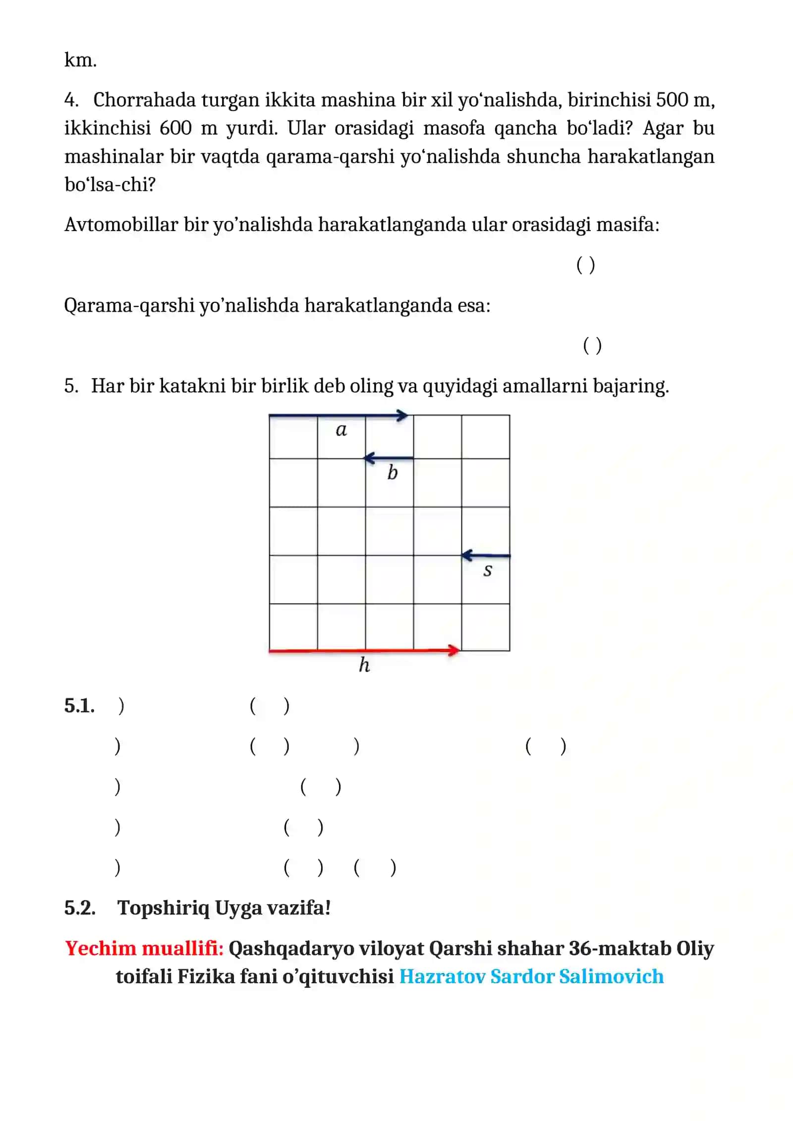 7-SINF FIZIKA YANGI DARSLIK YECHIMLARI 4