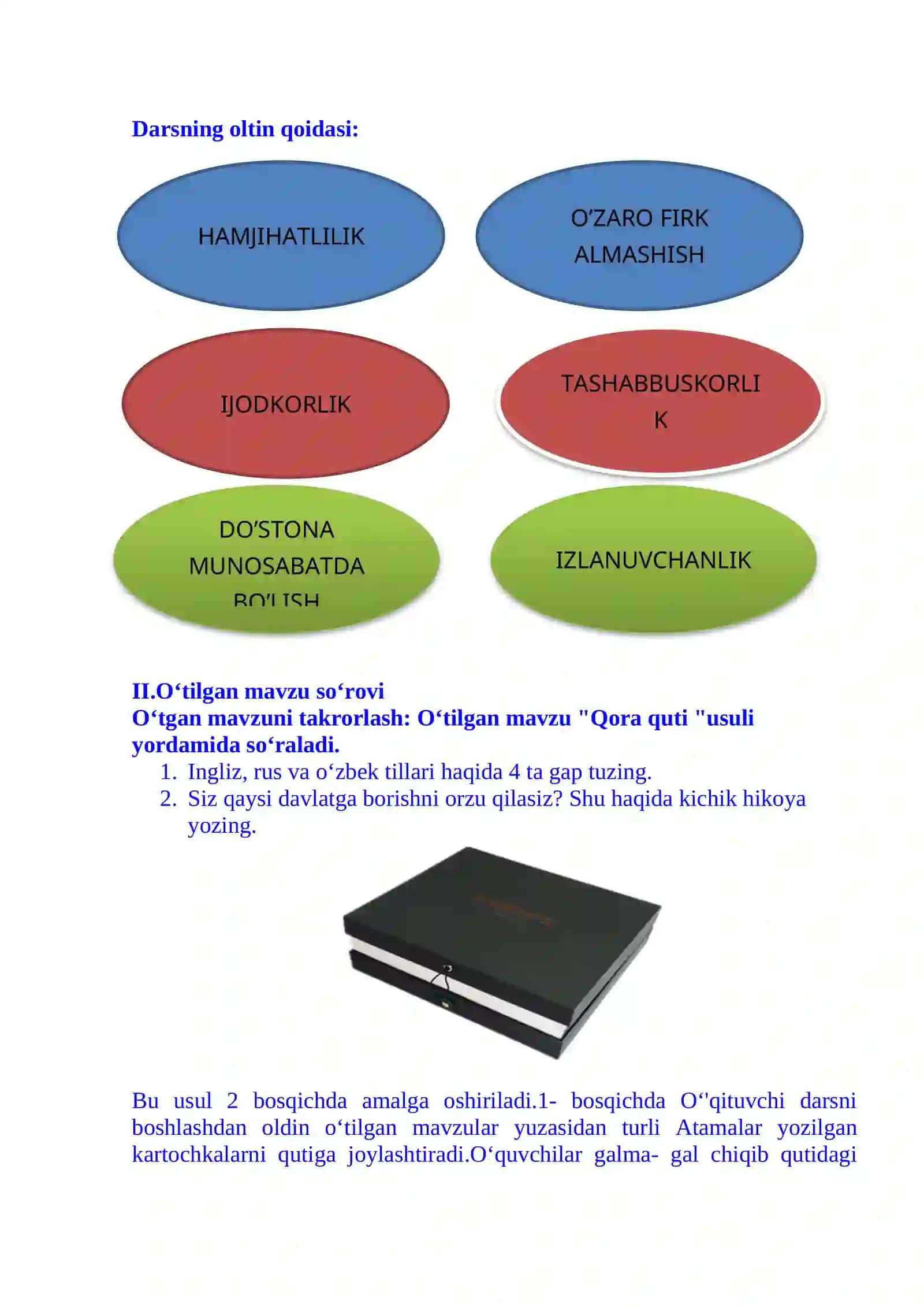 2-sinf ona tili Mening shirin suhbatlarim dars ishlanma 4