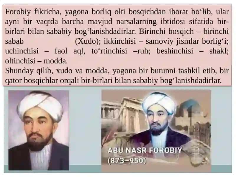 Abu Nasr Farobiy va G'azzoliyning falsafa ilmiga oid qarashlarini qiyosiy tahlil etish (Farobiyning siyosat falsafasi va g'azzoliyning Kimyoi saodat asarlari asosida 4