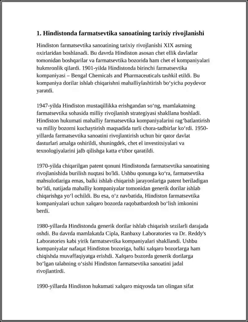 HINDISTONDA FARMATSEVTIKANING RIVOJLANISHI 4