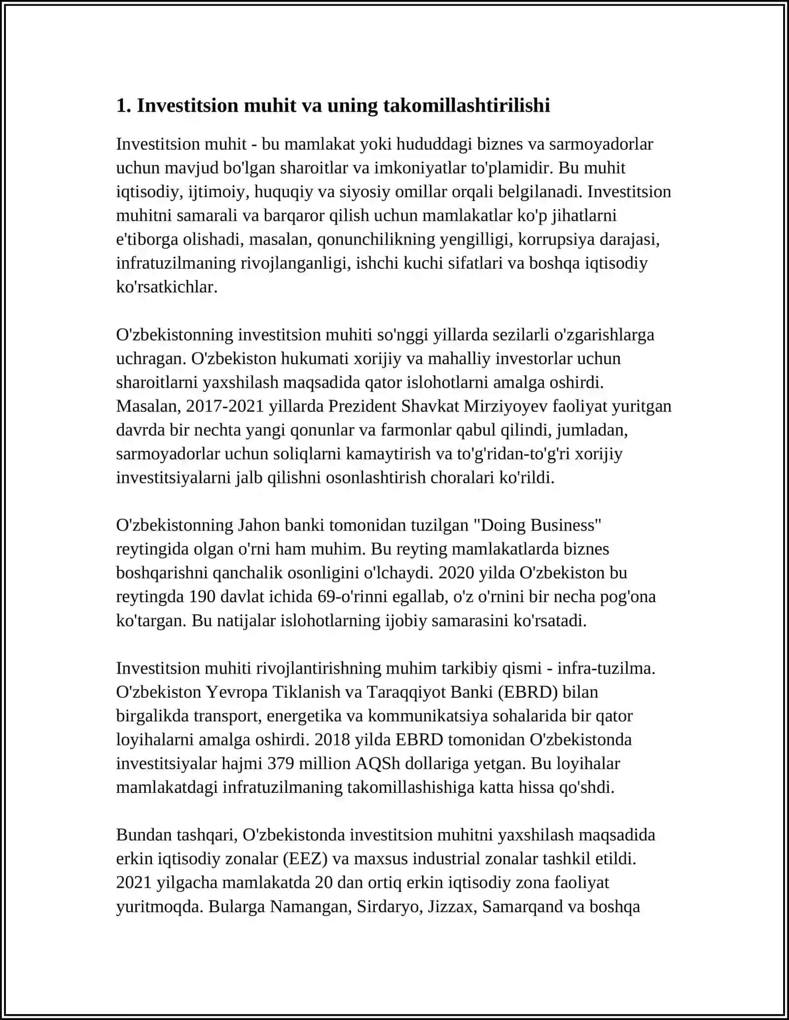 OʻZBEKISTON RESPUBLIKASIDA INVESTITSION SIYOSAT 4