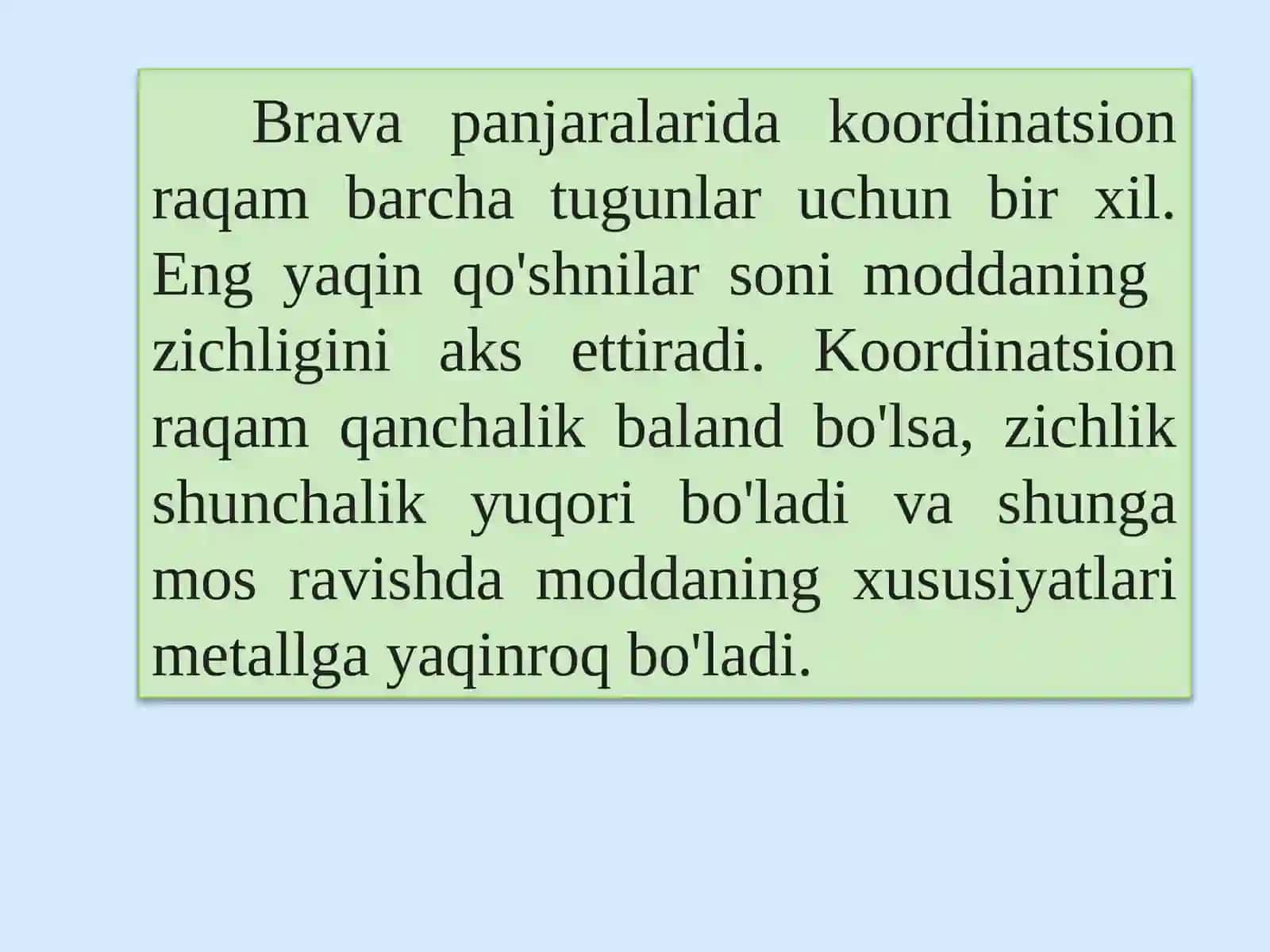 Kristall yacheyka korrdenatsion sonini aniqlash 4