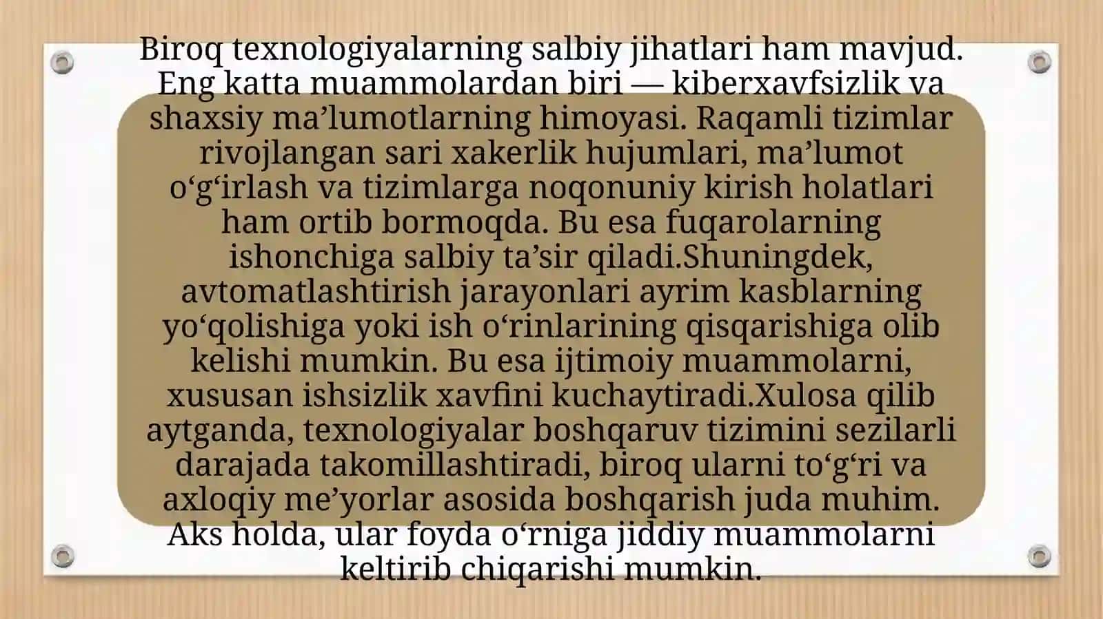 Texnologiya va boshqaruv etikasi masalalari 4