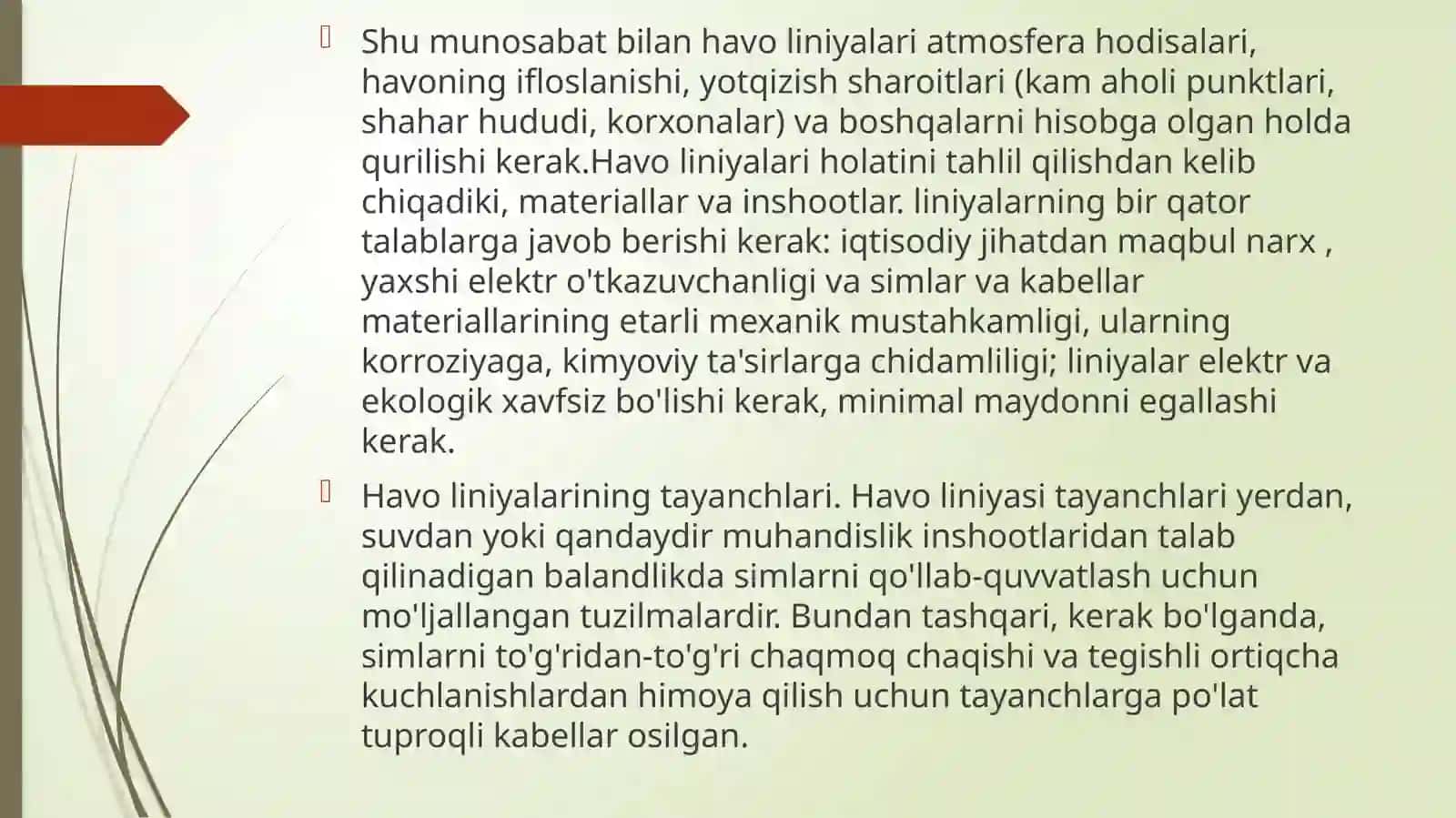 Elektrenergiyasini uzatishda foydalaniladigan simlar 4