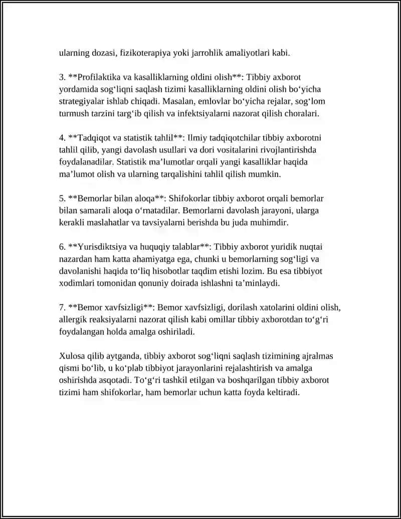 TIBBIY AXBOROTLARNI IFODALANISH XUSUSIYLARI 4