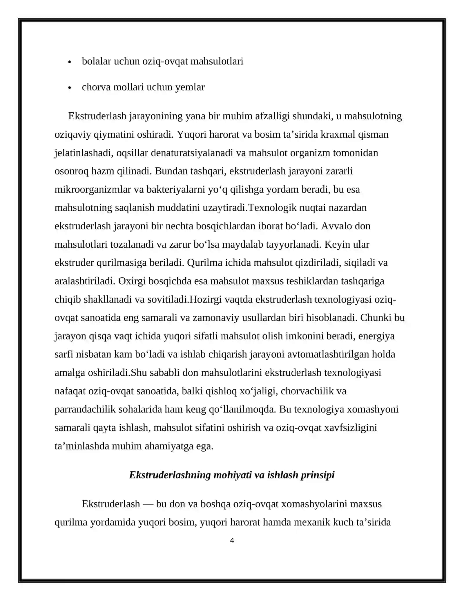 Don mahsulotlarini ekistruderlash jarayonining texnalogik sxemasi 4