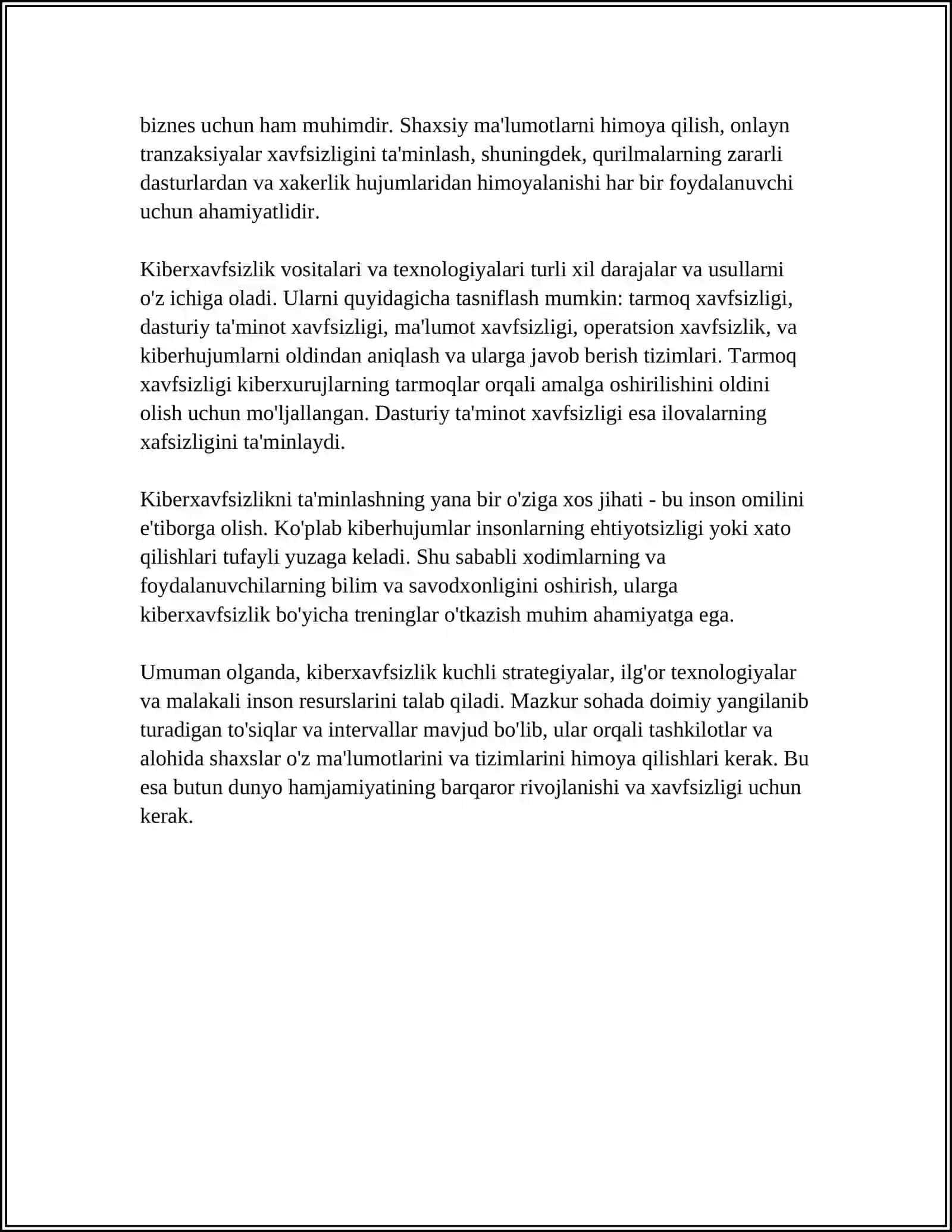 INFORMACION XAVFSIZLIK HUJUMLARI VA ULARNING TURLARI. MALUMOTLARGA RUXSATSIZ EGALIK QILISHDAN QORQLASH ILOJLARI 4