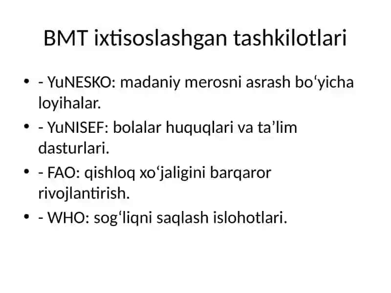 O‘zbekistonning xalqaro tashkilotlar bilan hamkorligi 4