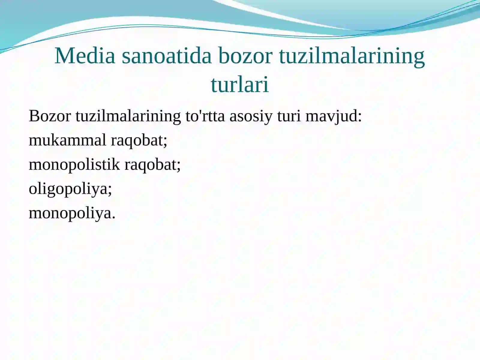 3-mavzu: Jahon mediava axborot makonidagi raqobat muhiti (2 soat) 4