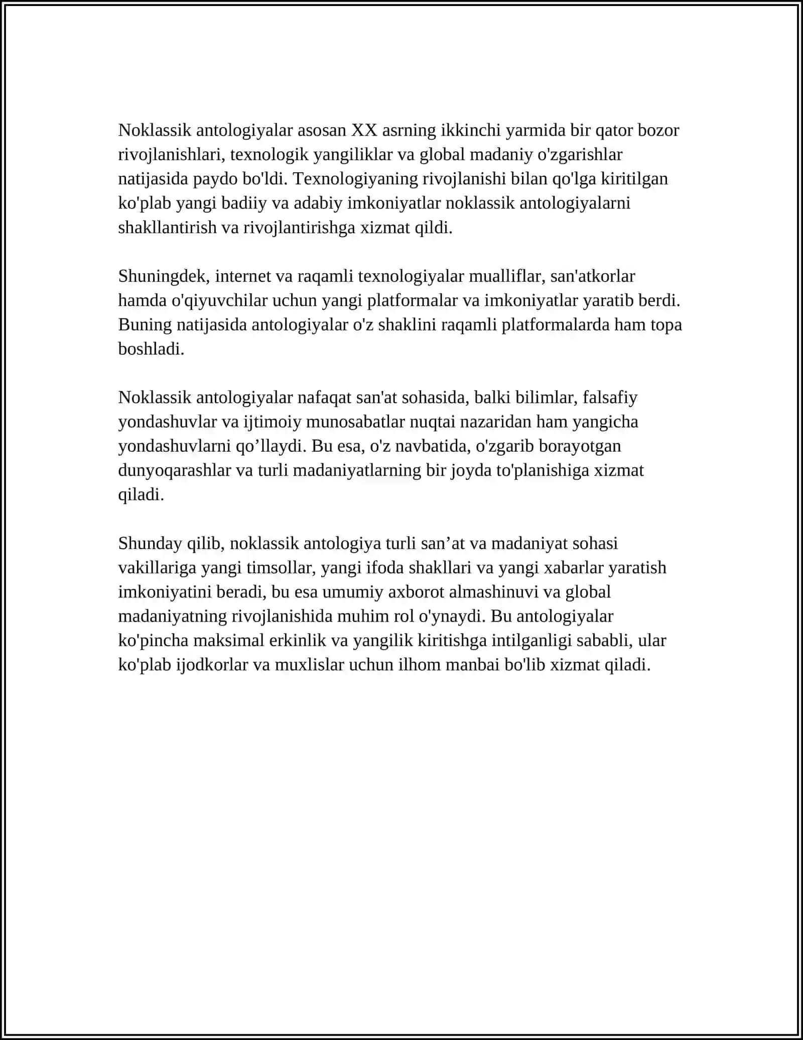 Noklassik antologiyalar 4