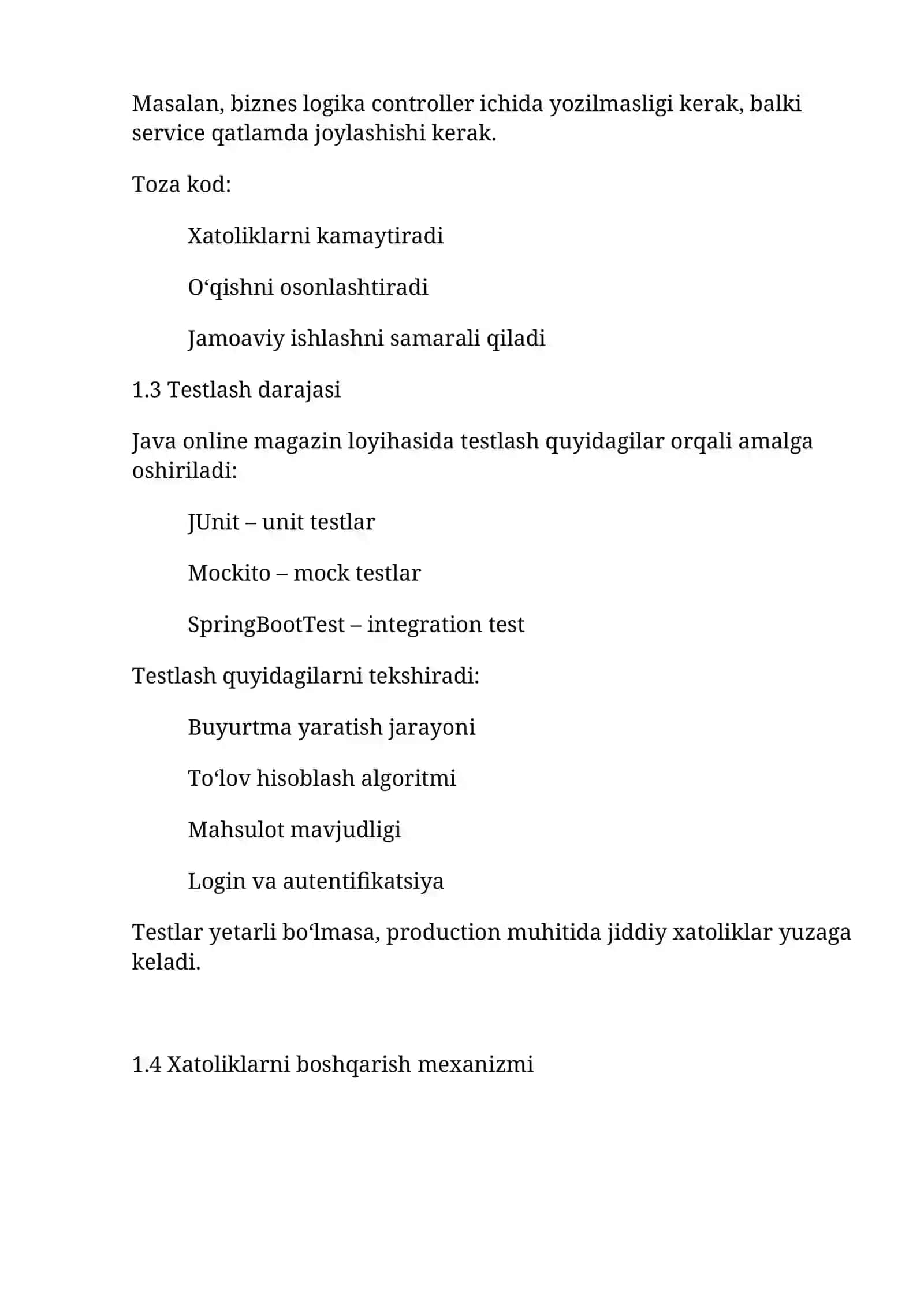 Online magazin dasturiy ta’minoti sifati 4