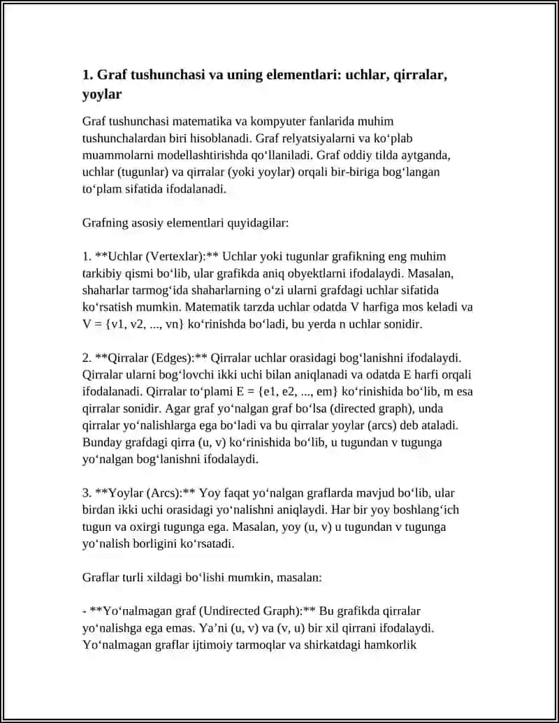GRAFLAR NAZARIYASI ELEMENTLARI 4