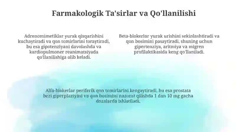 Adrenomimetiklar va Adrenoblokatorlar 4