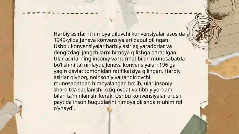 Harbiy asirlarning umumiy huquqiy holati 4