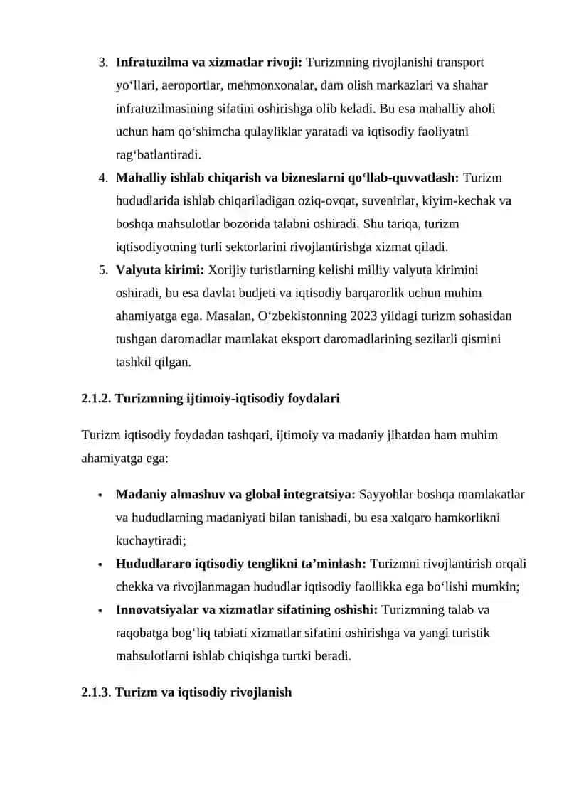 Turizmda statistikaning o‘rni va xizmatlarning o‘sishga ta’siri 4