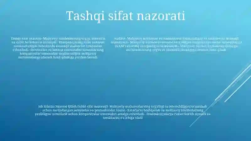 Auditor Ish Sifatini Nazorat Qilish 4