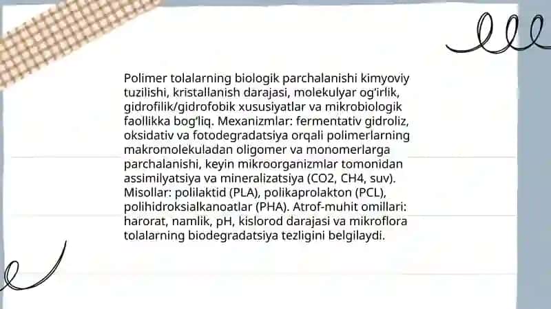 Tola hosil qiluvchi polimerlar va atrof muhit 4