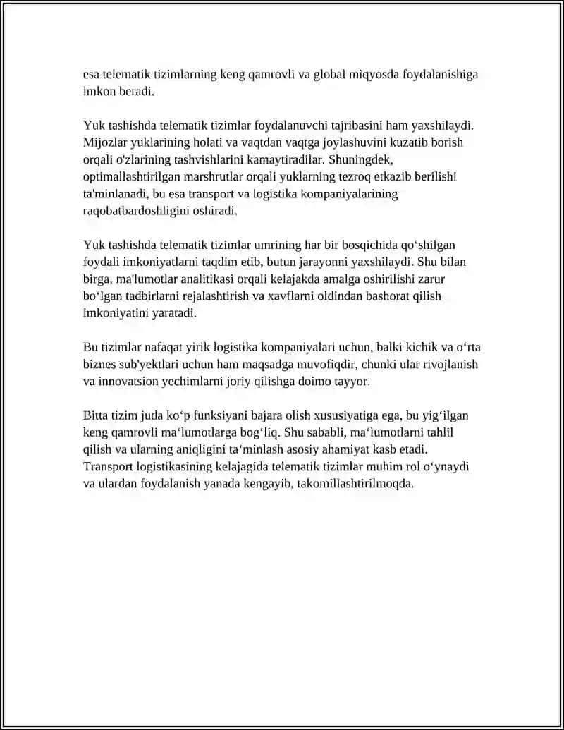 Yuk tashishda telematik tizimlar 4