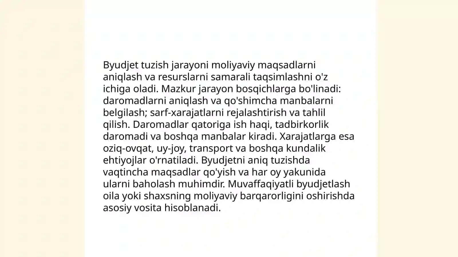 Korxonalar faoliyatini yaʼni xarajat va daromadlarini tahlil qilish(Kichik korxonalar misolida) 4
