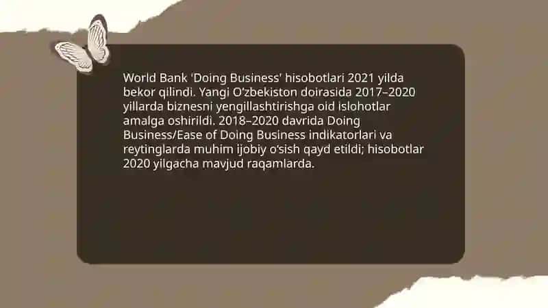 Yangi O‘zbekiston ijtimoiy-siyosiy, iqtisodiy va madaniy hayotida ro‘y berayotgan o‘zgarishlarning xalqaro reyting va indekslarda aks etishi 4