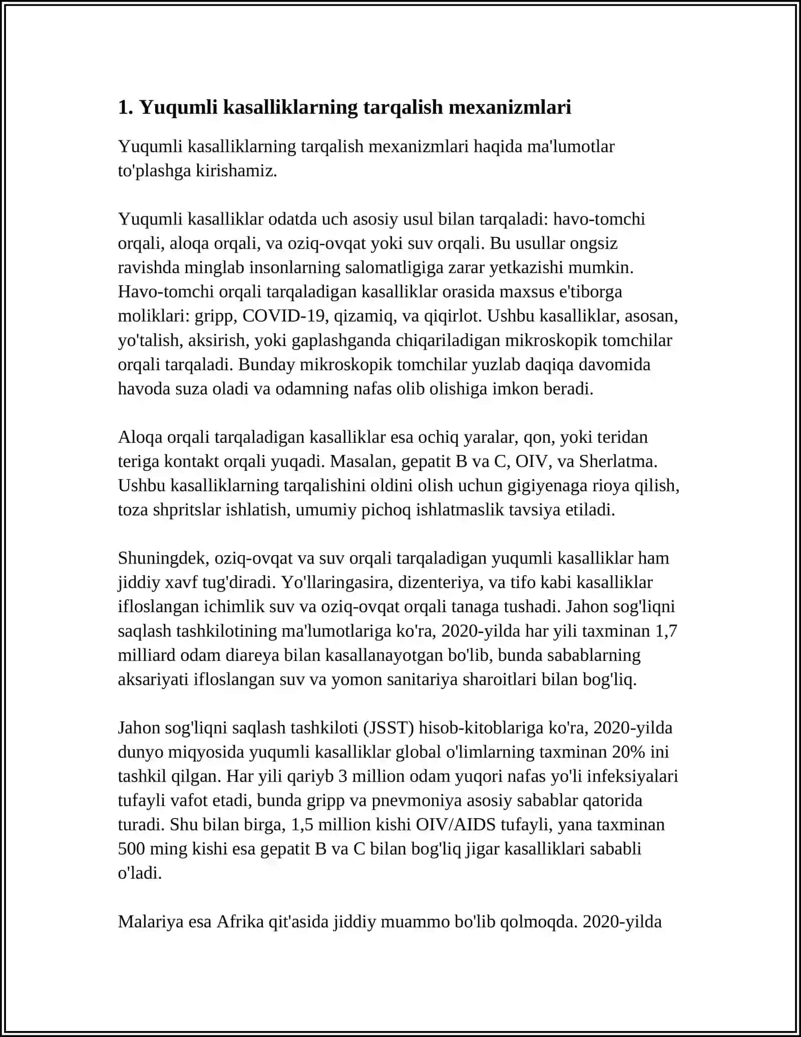 INFEKTSION, INVAZION VA TABIIY O'CHOQLI KASALLIKLAR. YE. N. PAVLOVISKIY TALIMOTI 4