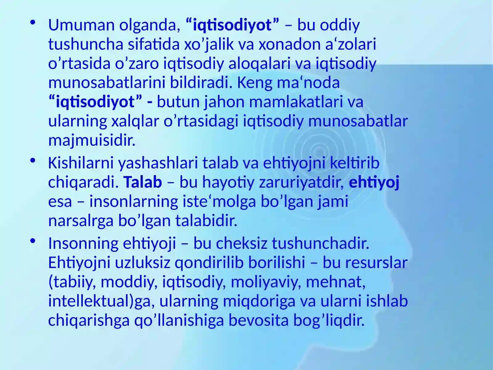Iqtisodiyotning rivojlanishining asosiy bosqichlari 4