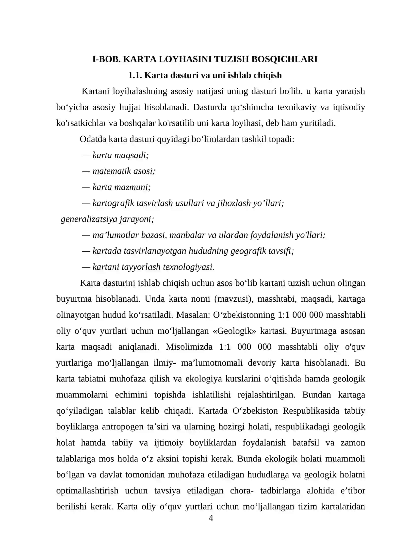 KARTANI NASHRGA TAYORLASH JARAYONLARI mavzusida kurs ishi 4