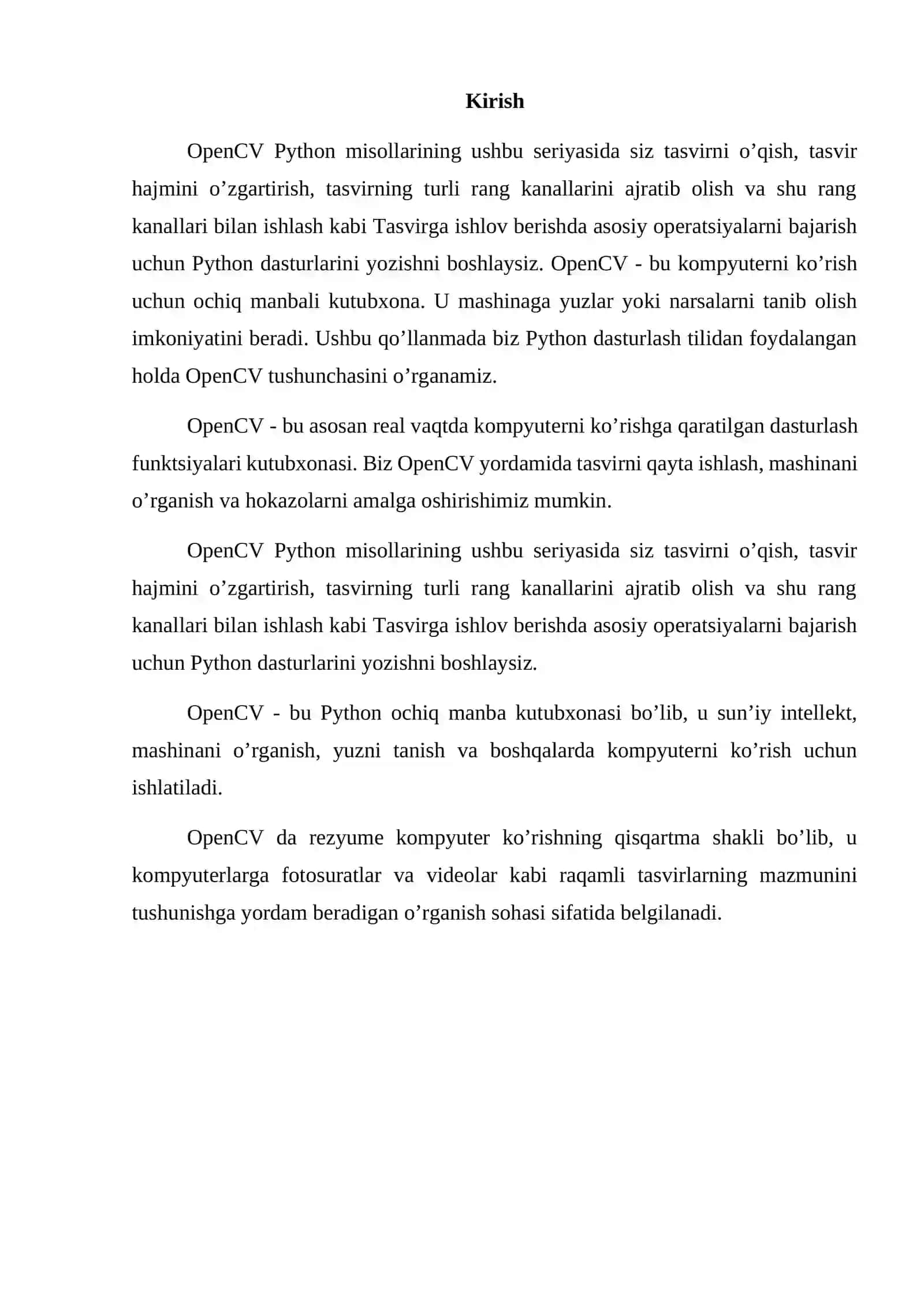 Pythonda openCV kutubxonasidan foydalanish 4