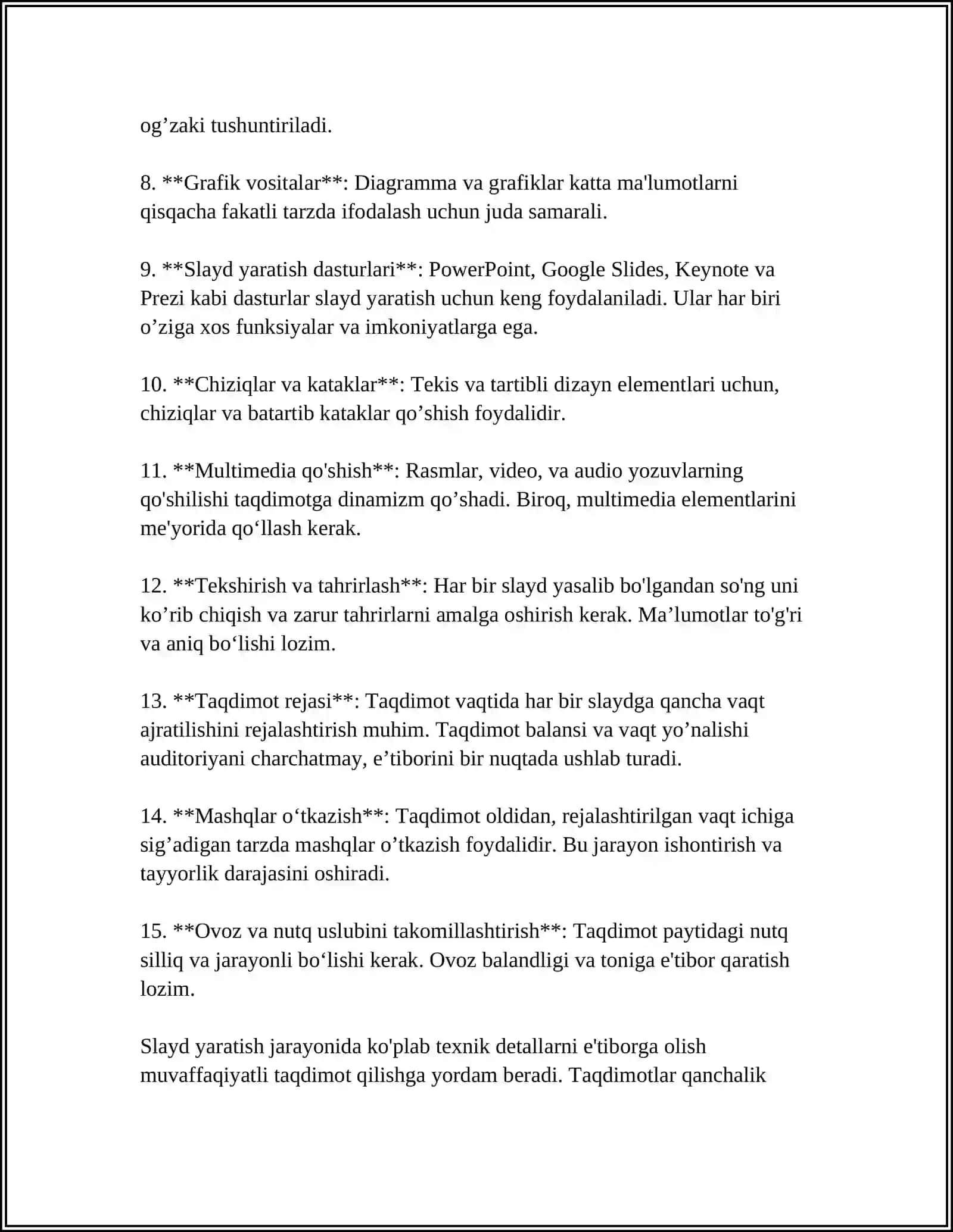 SLAYD USTIDA ISHLASH ANIMATSIYA MASALALARI TASVIR MATN VA HARAKAT UYĞUNLIHINI TAMINLASH 4