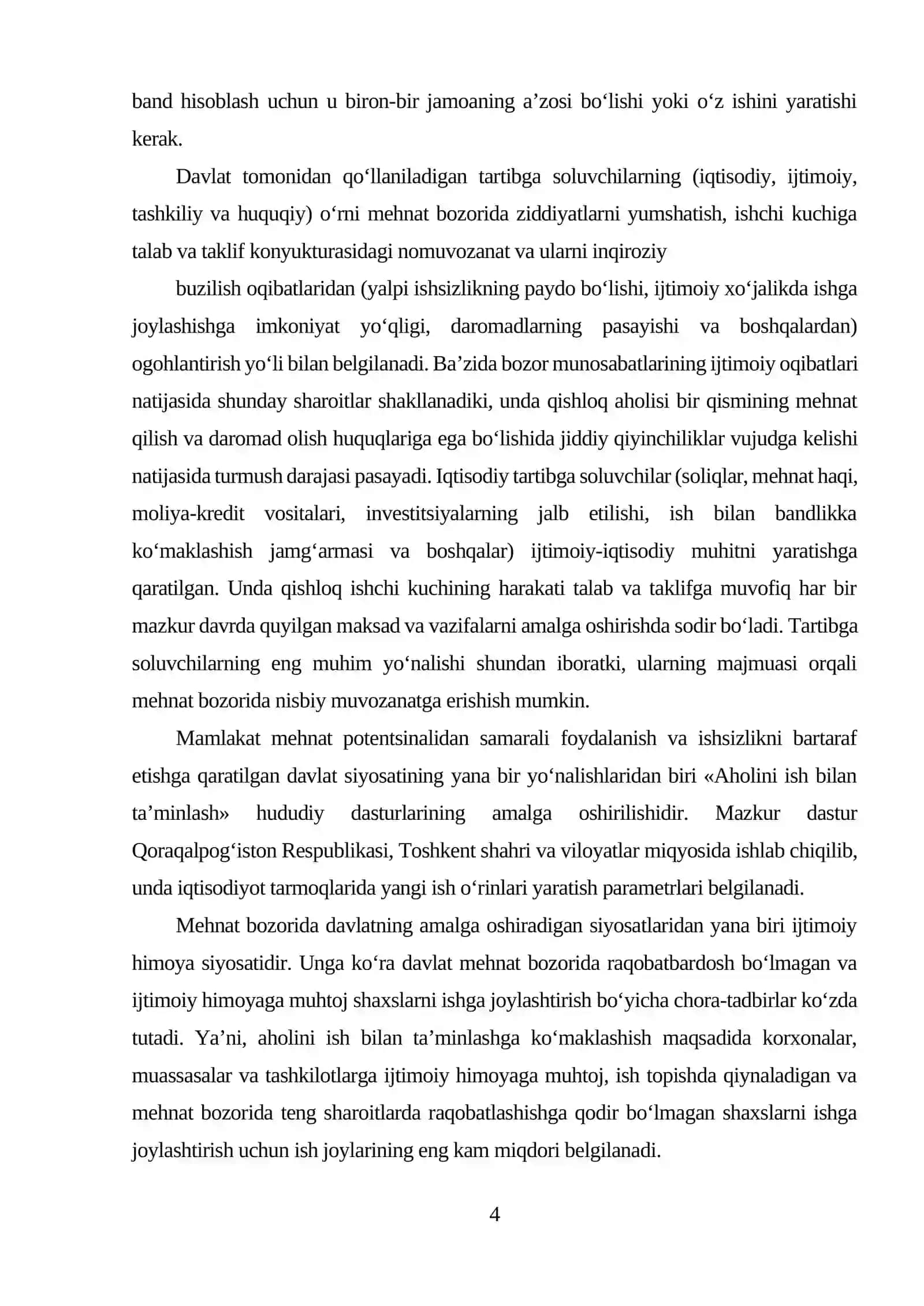 Ish bilan bandlikning ijtimoiy-iqtisodiy mohiyati, mazmuni va shakllari 4
